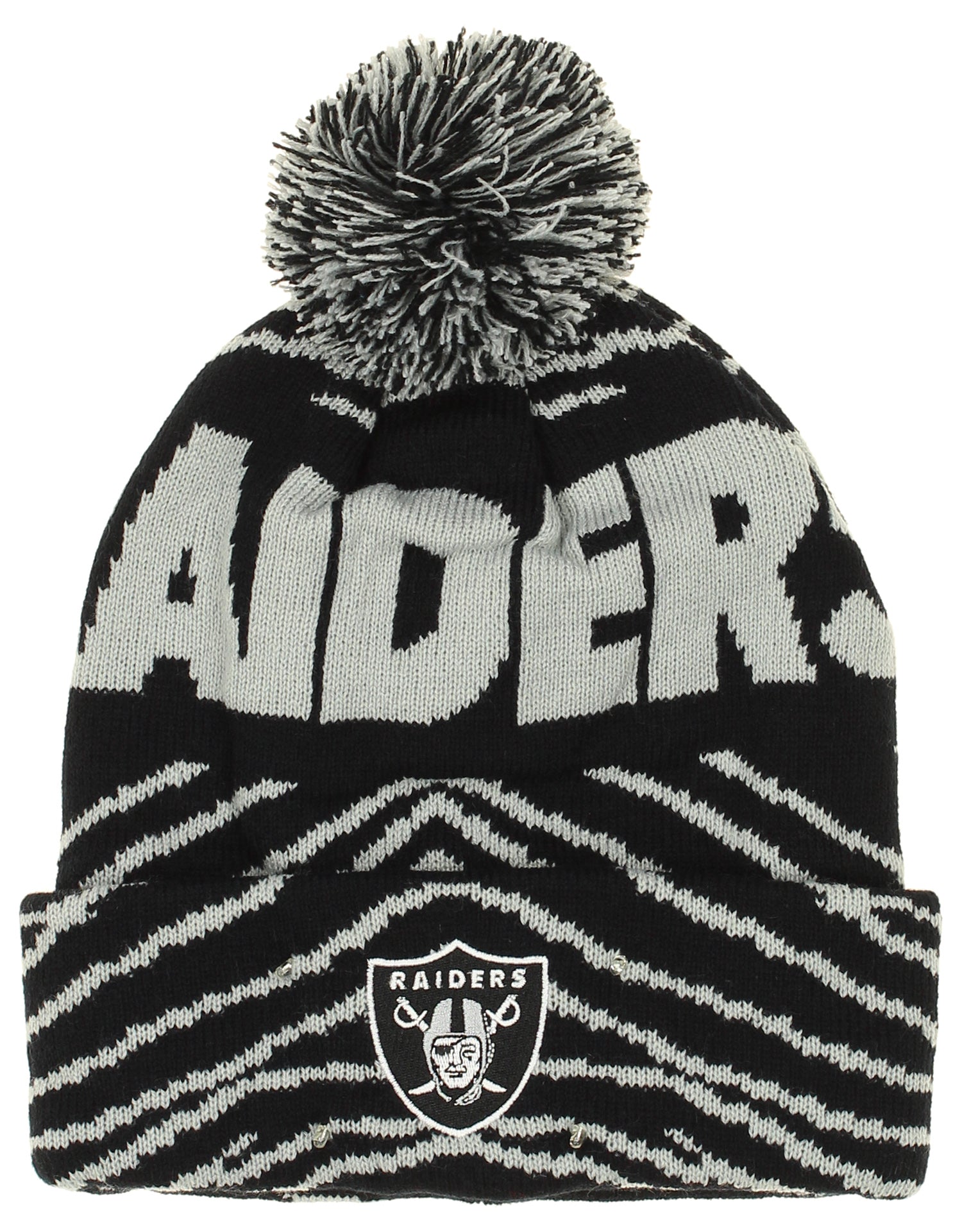 FOCO X Zubaz NFL Collab 3 Pack Glove Scarf & Hat Outdoor Winter Set, Las Vegas Raiders