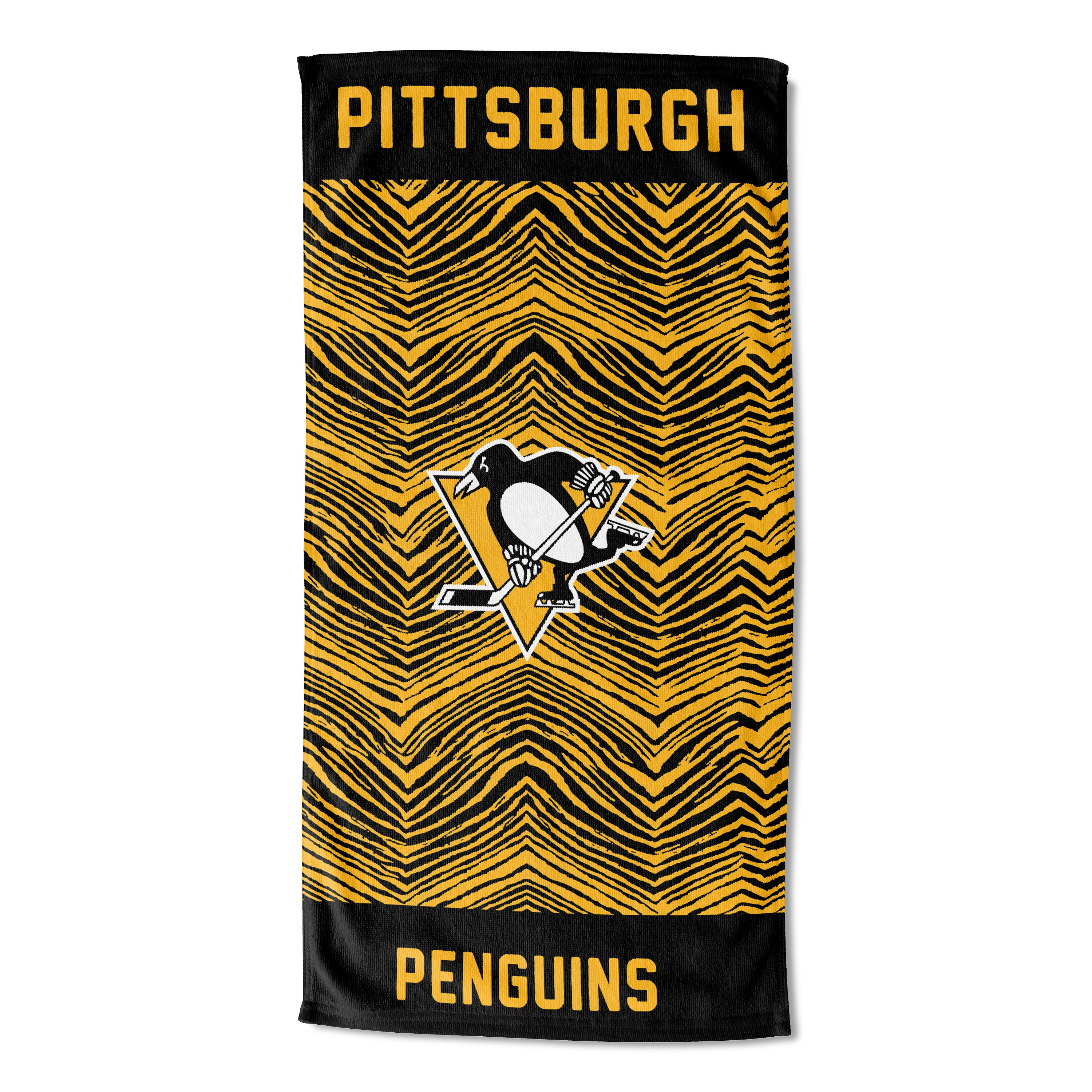 Zubaz X Northwest NHL Pittsburgh Penguins State Line Beach Towel, 30x60