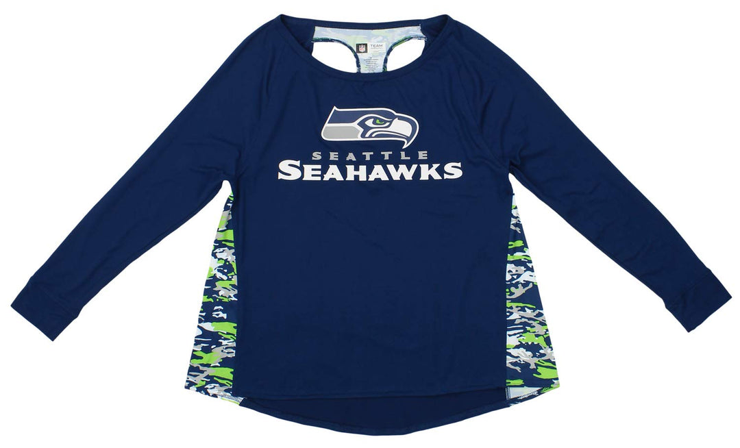 Zubaz Women's NFL Seattle Seahawks Racer Back Shirt Top