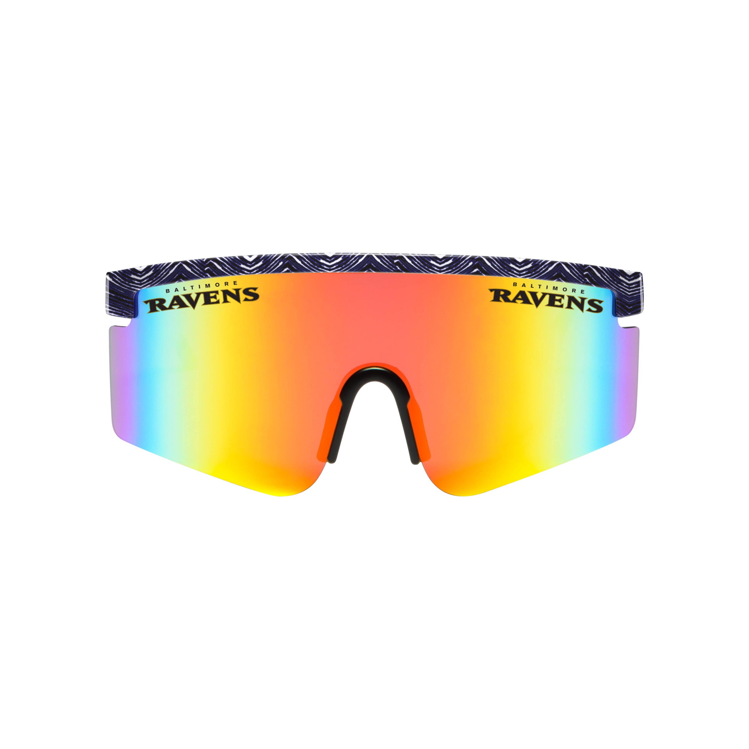 THE RAVENS Ravens Sunglasses（Clear） FOCO X Zubaz NFL Collab 90s Retro Swag Sunglasses, Baltimore Ravens