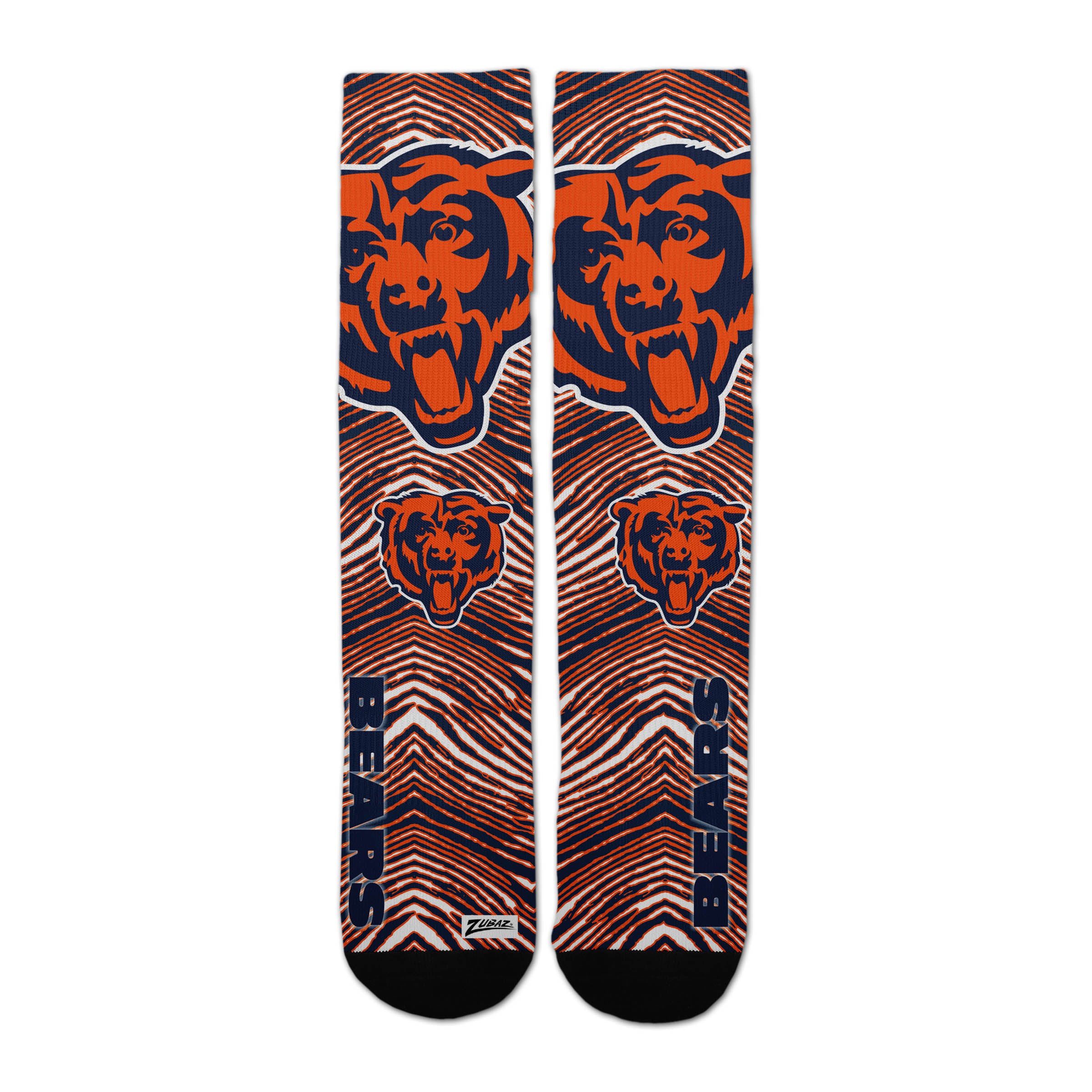 Zubaz By For Bare Feet NFL Zubified Adult and Youth Dress Socks, Chicago Bears, One Size