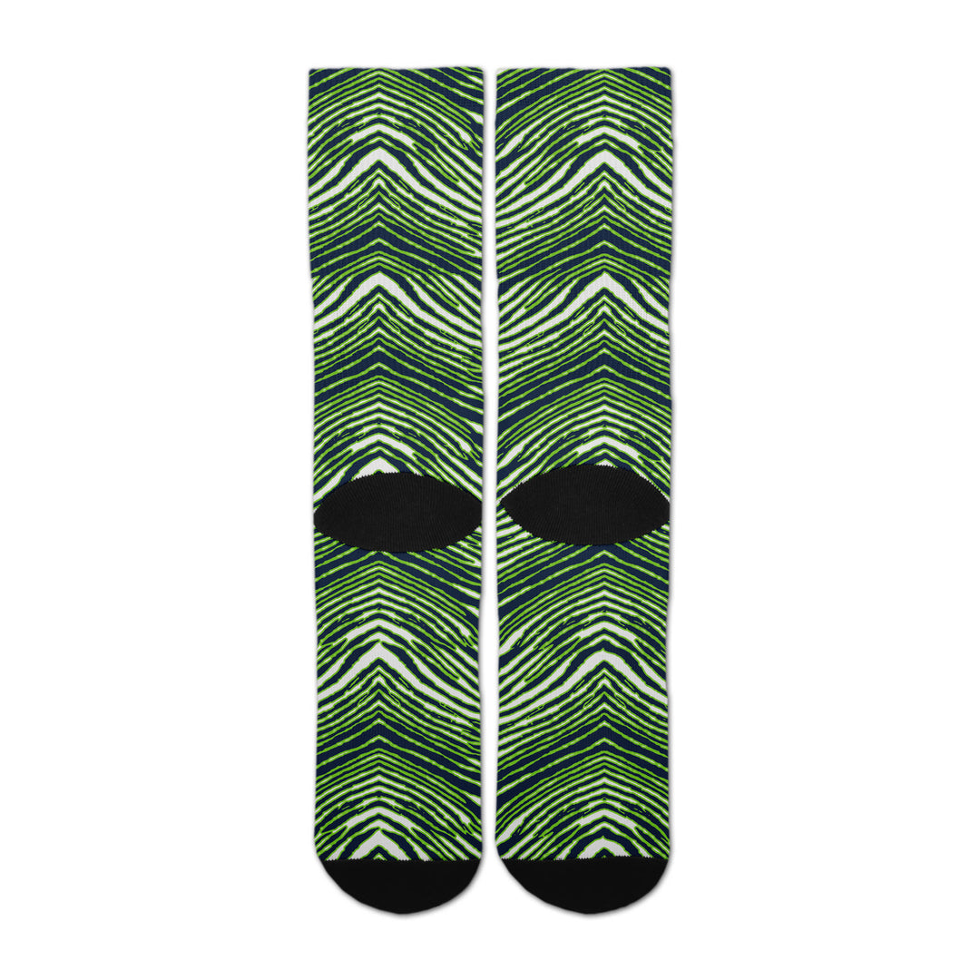 Zubaz By For Bare Feet NFL Zubified Adult and Youth Dress Socks, Seattle Seahawks, Large