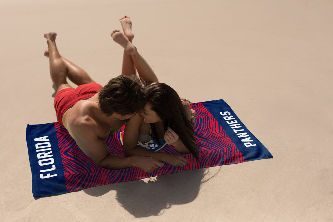 Zubaz X Northwest NHL Florida Panthers State Line Beach Towel, 30x60