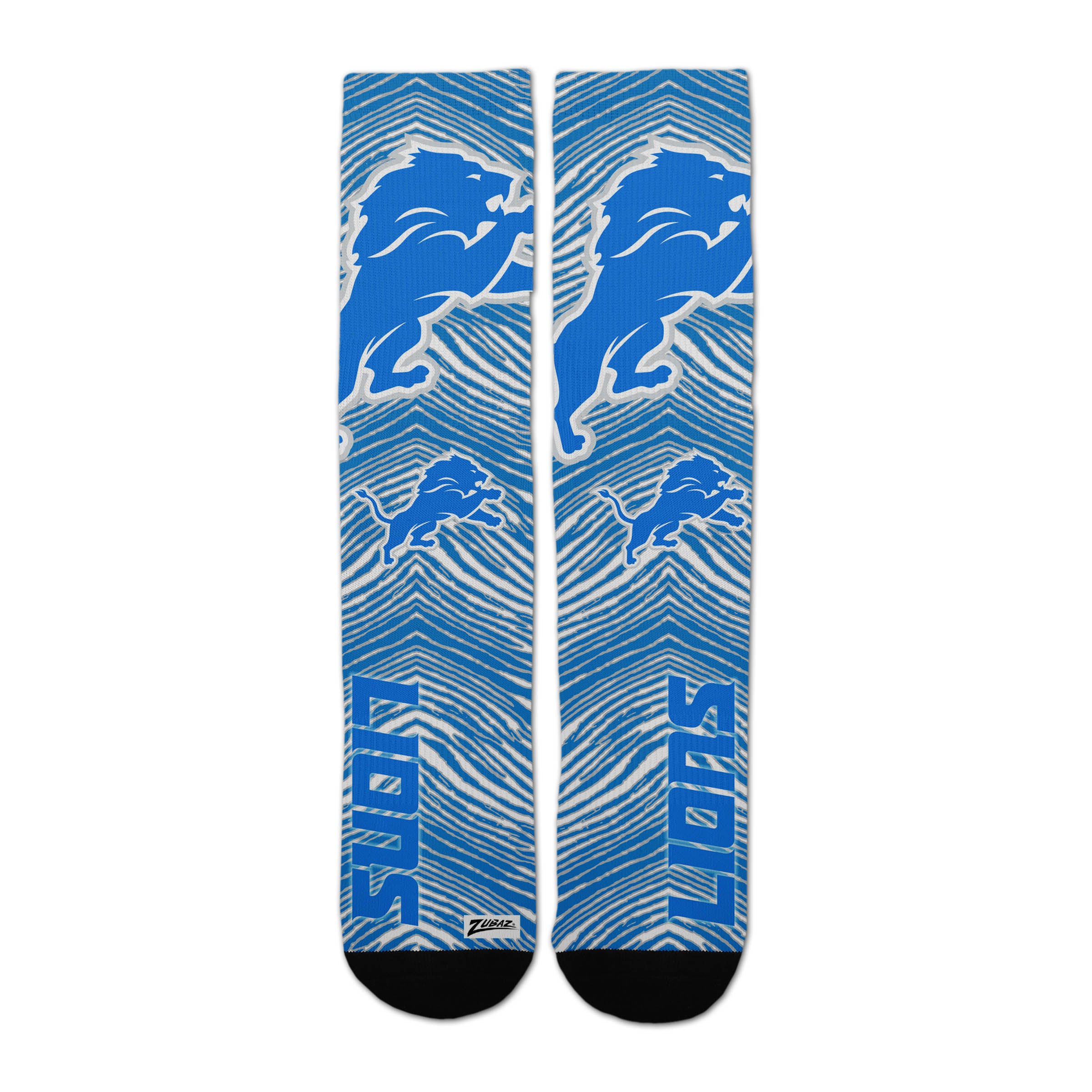 Zubaz By For Bare Feet NFL Zubified Adult and Youth Dress Socks, Detroit Lions, One Size