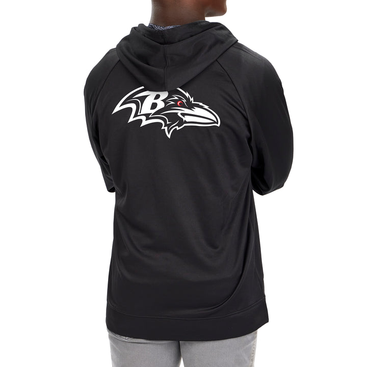 Zubaz Men's NFL Baltimore Ravens Full Zip Viper Print Fleece Hoodie