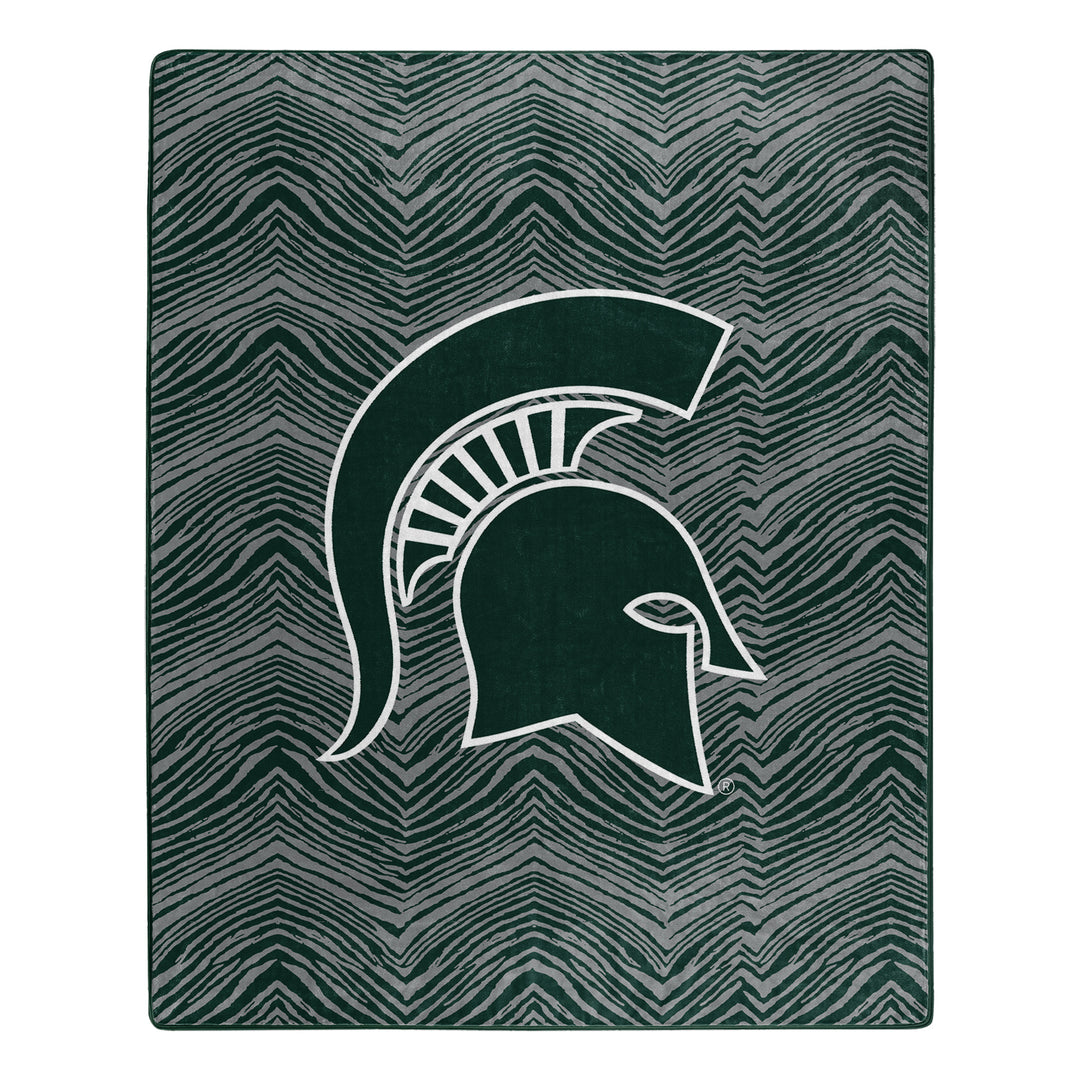 Zubaz by Northwest NCAA Zubified Raschel Throw Blanket, Michigan State Spartans