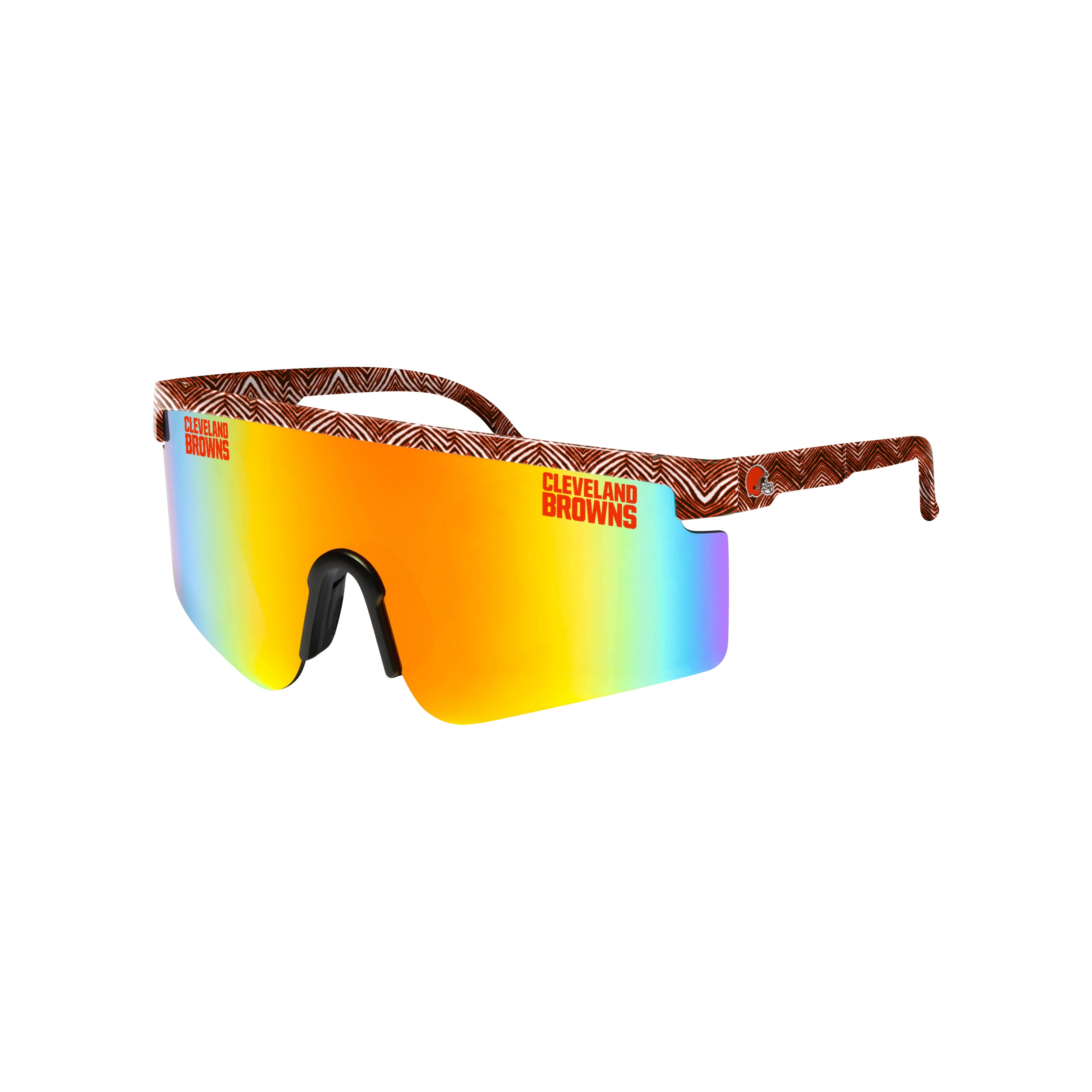 FOCO X Zubaz NFL Collab 90s Retro Swag Sunglasses, Cleveland Browns