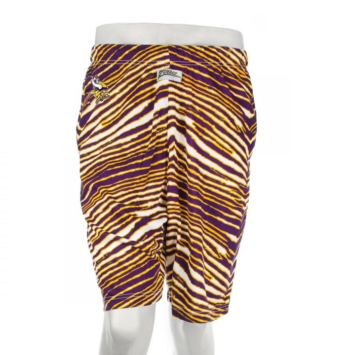 Zubaz NFL Men's Minnesota Vikings Lounge Zebra Print Shorts, XL