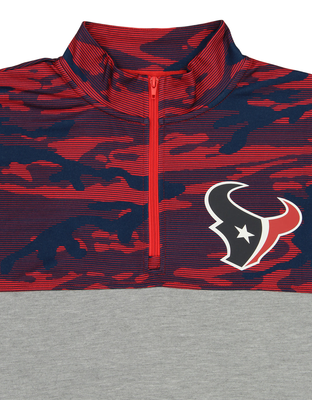 Zubaz NFL Men's Houston Texans 1/4 Zip Fleece Pullover with Camo Lines