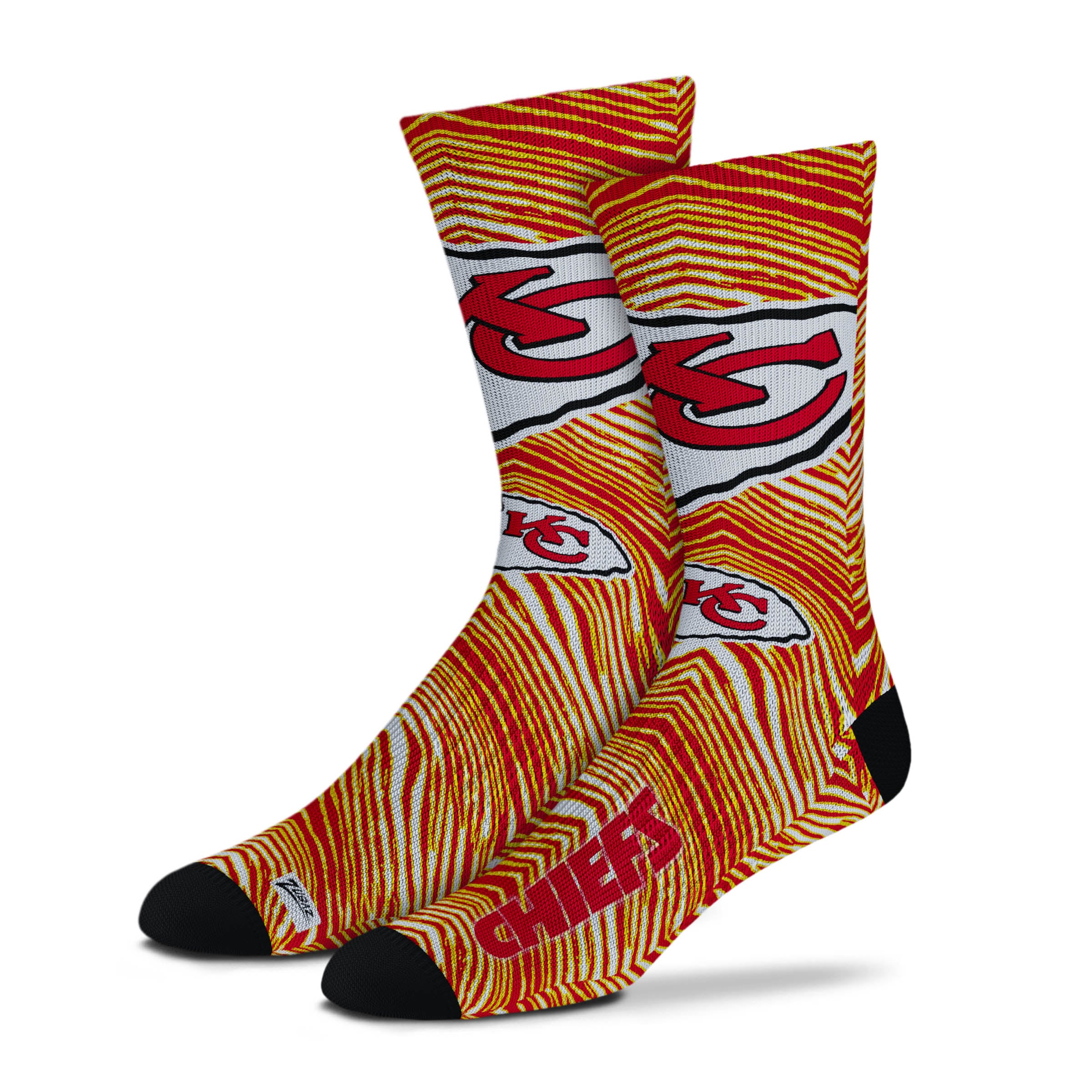 Zubaz By For Bare Feet NFL Zubified Adult and Youth Dress Socks, Kansas City Chiefs, One Size