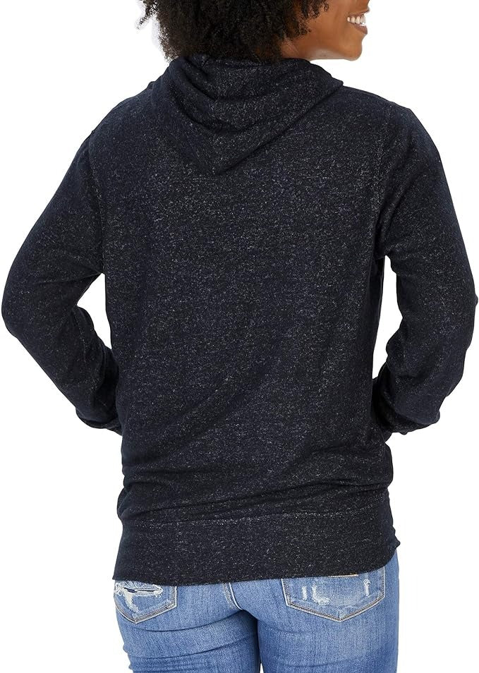 Zubaz NFL PITTSBURGH STEELERS MARLED BLACK WOMENS SOFT HOOD W/ ZEBRA GRAPHIC Medium