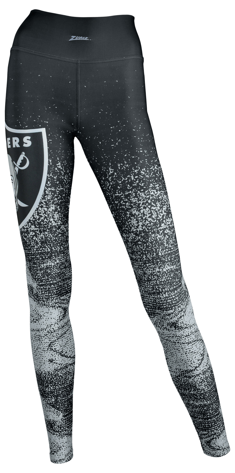 Zubaz NFL Women's LAS VEGAS RAIDERS BLACK/GRAY STATIC FADE LEGGING XS