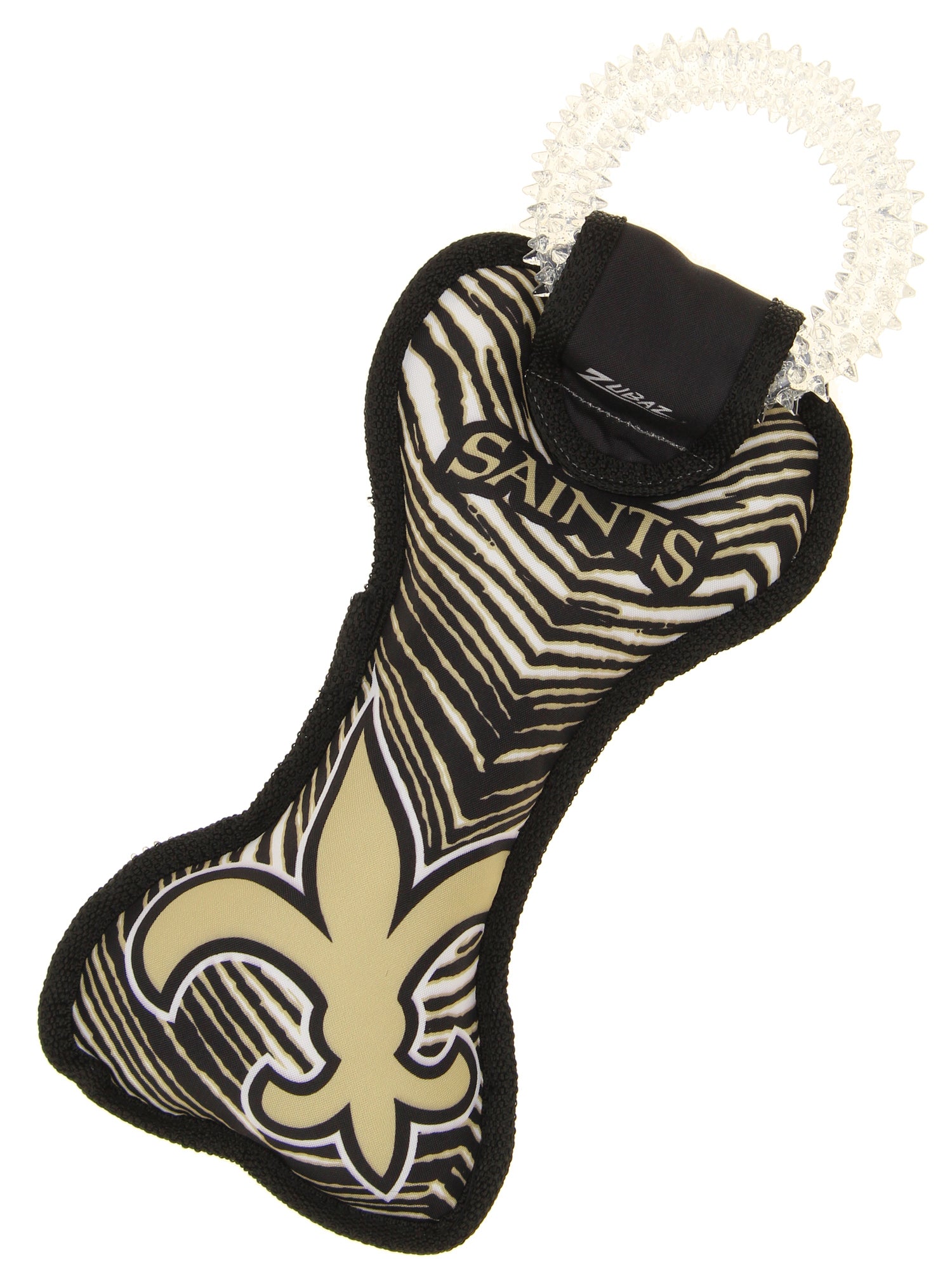 Zubaz X Pets First NFL New Orleans Saints Team Ring Tug Toy for Dogs