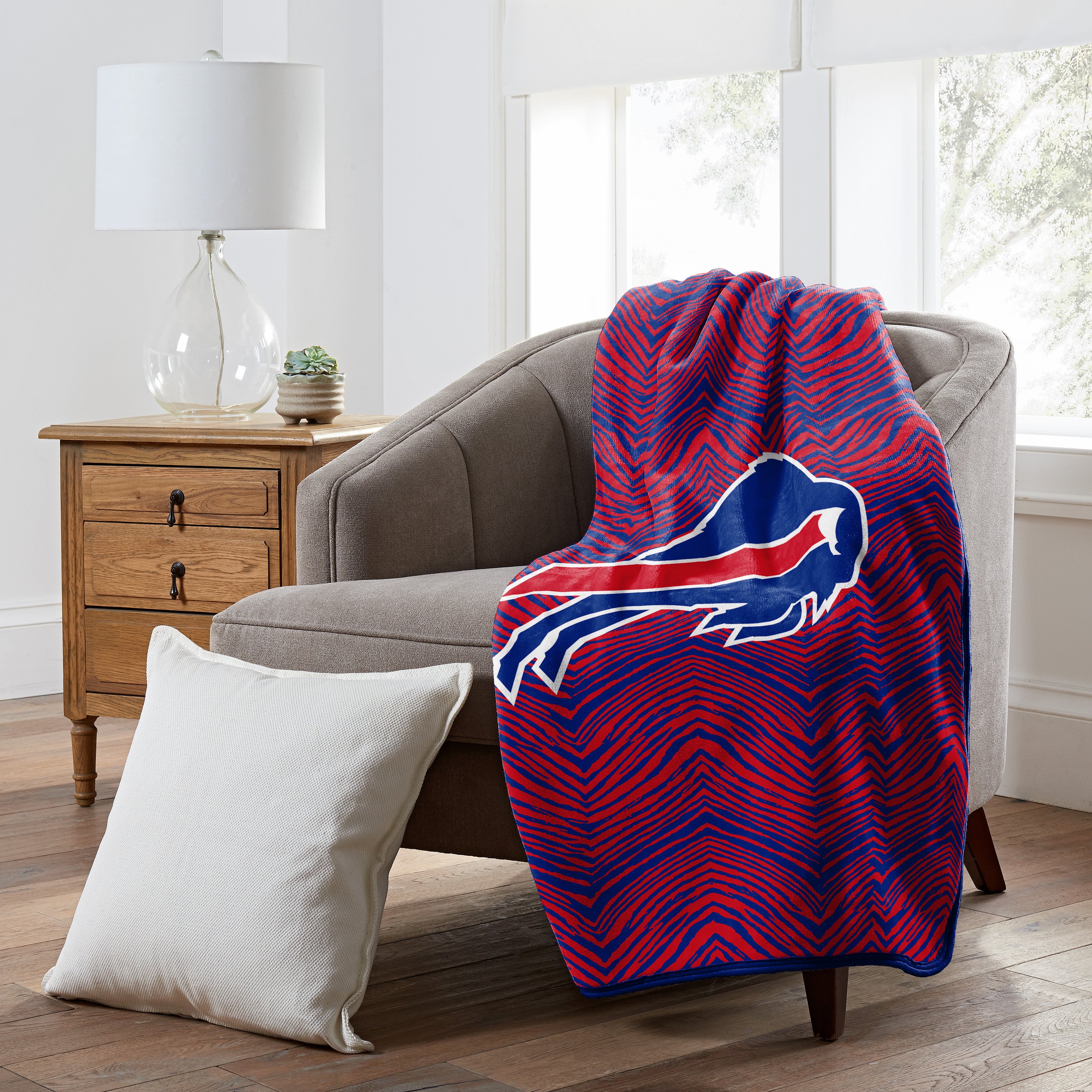 Zubaz X Northwest NFL Buffalo Bills Zubified Raschel Throw Blanket