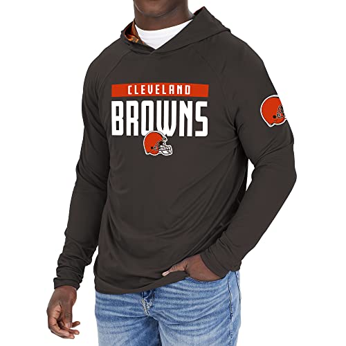 Zubaz NFL Men's Cleveland Browns Solid Team Hoodie With Camo Lined Hood