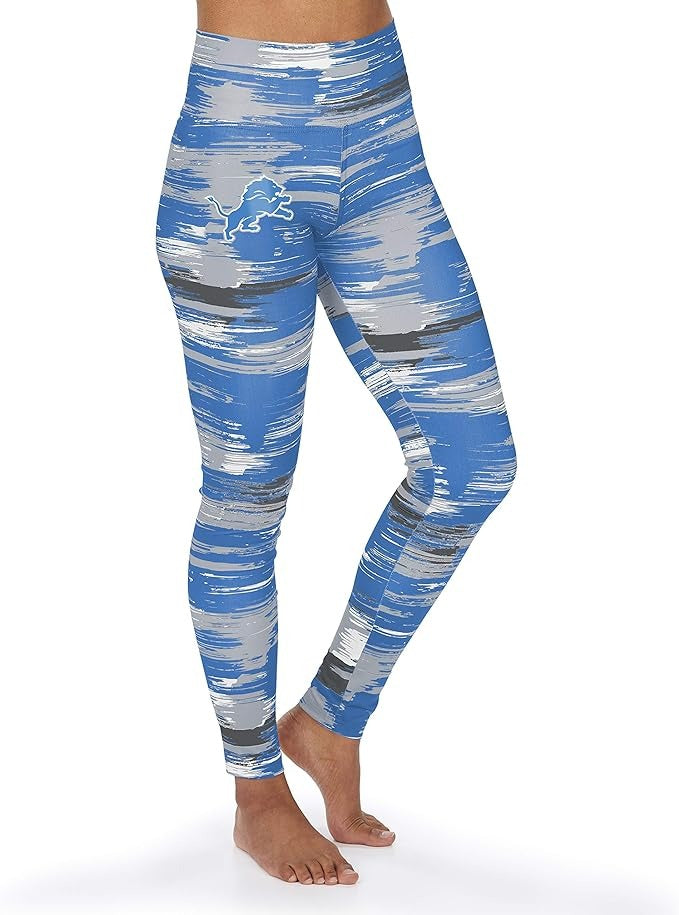 Zubaz NFL DETROIT LIONS TEAM COLOR BRUSHED PAINT LEGGING XS