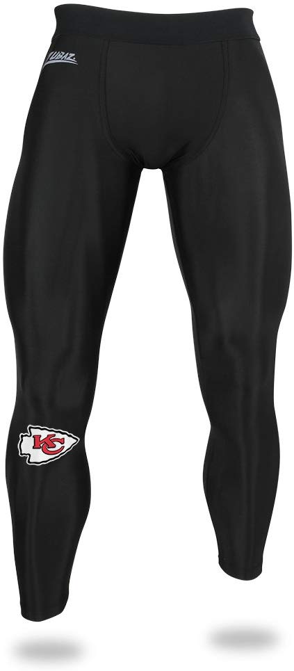 Zubaz NFL Men's Kansas City Chiefs Active Performance Compression Black Leggings