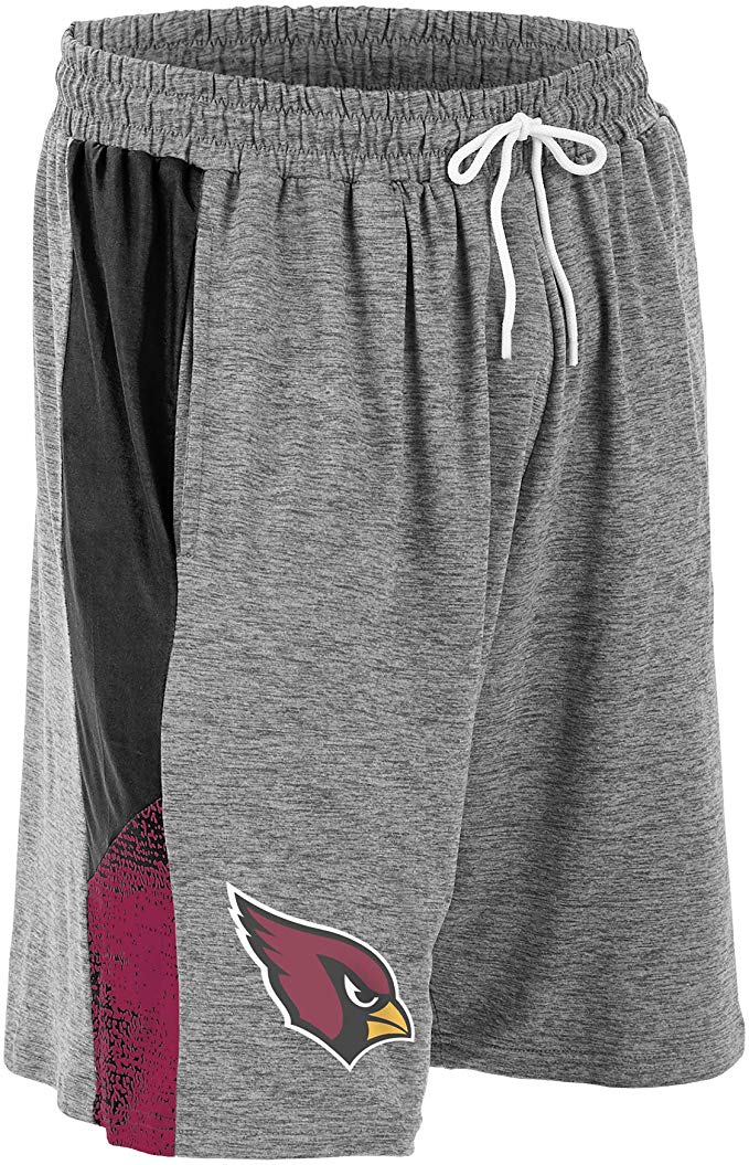 Zubaz NFL Football Mens Arizona Cardinals Gray Space Dye Shorts