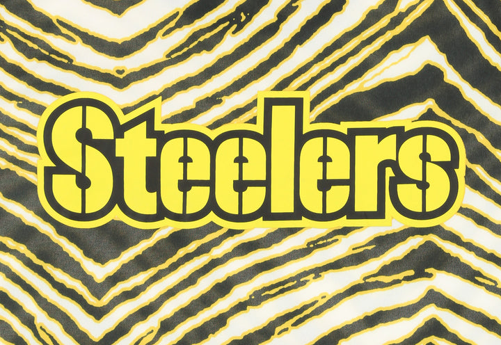 Zubaz NFL Football Men's Pittsburgh Steelers Zebra Print Touchdown Hoodie Large