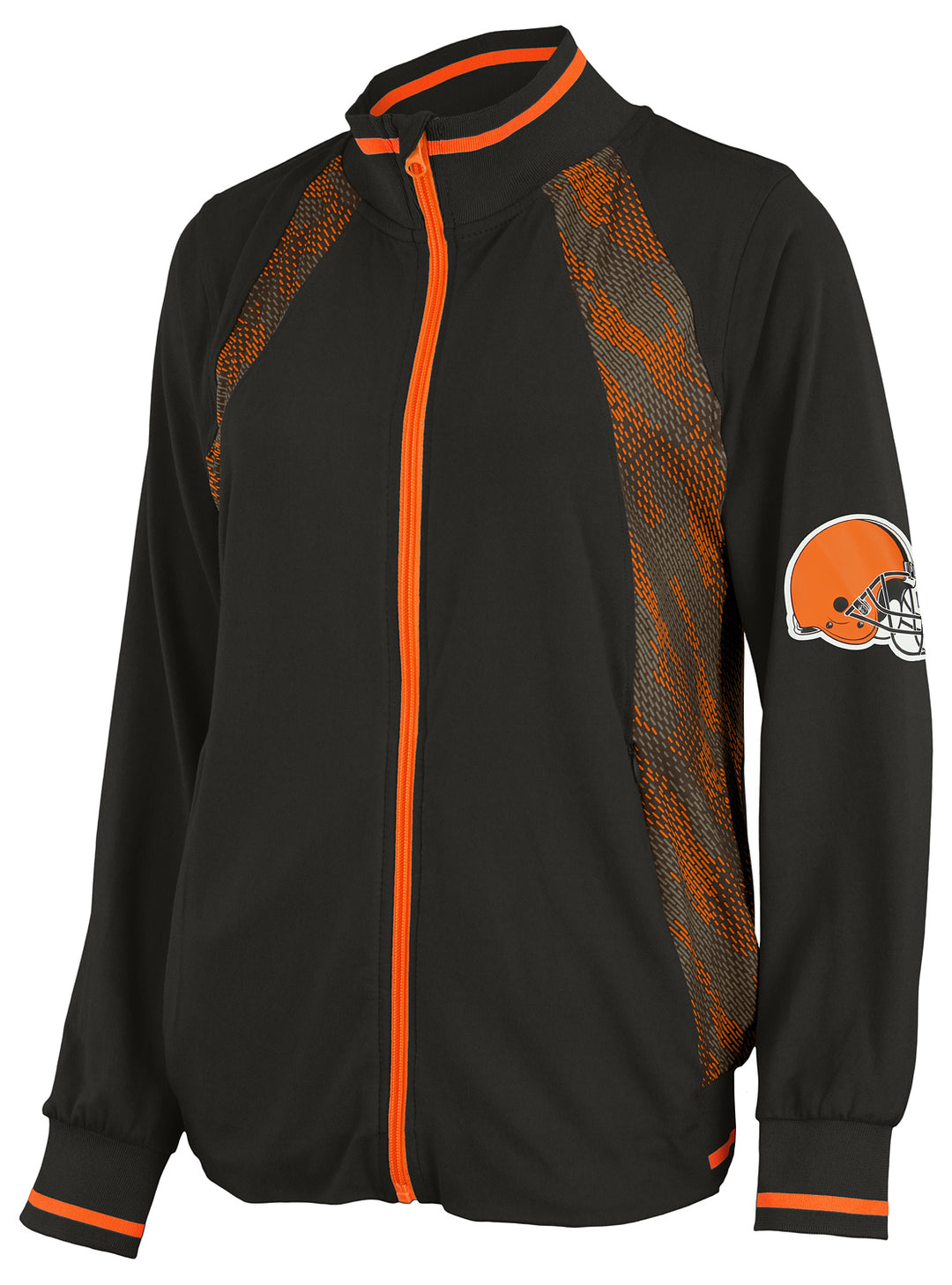 Zubaz NFL Women's Cleveland Browns Elevated Full Zip Viper Accent Jacket