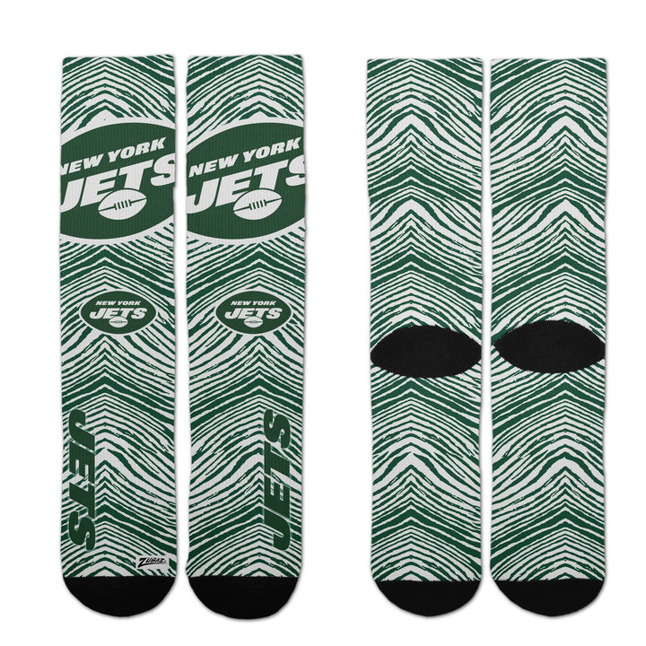 Zubaz By For Bare Feet NFL Zubified Adult and Youth Dress Socks, New York Jets, One Size