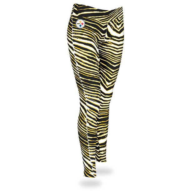 Zubaz NFL Women's Pittsburgh Steelers Zebra Print Legging Bottoms