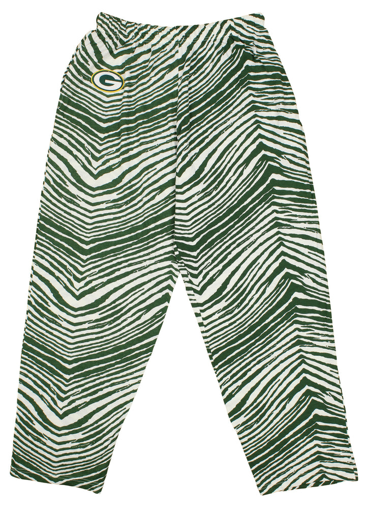 Zubaz NFL Men's Green Bay Packers Single Line Zebra Print Team Pants