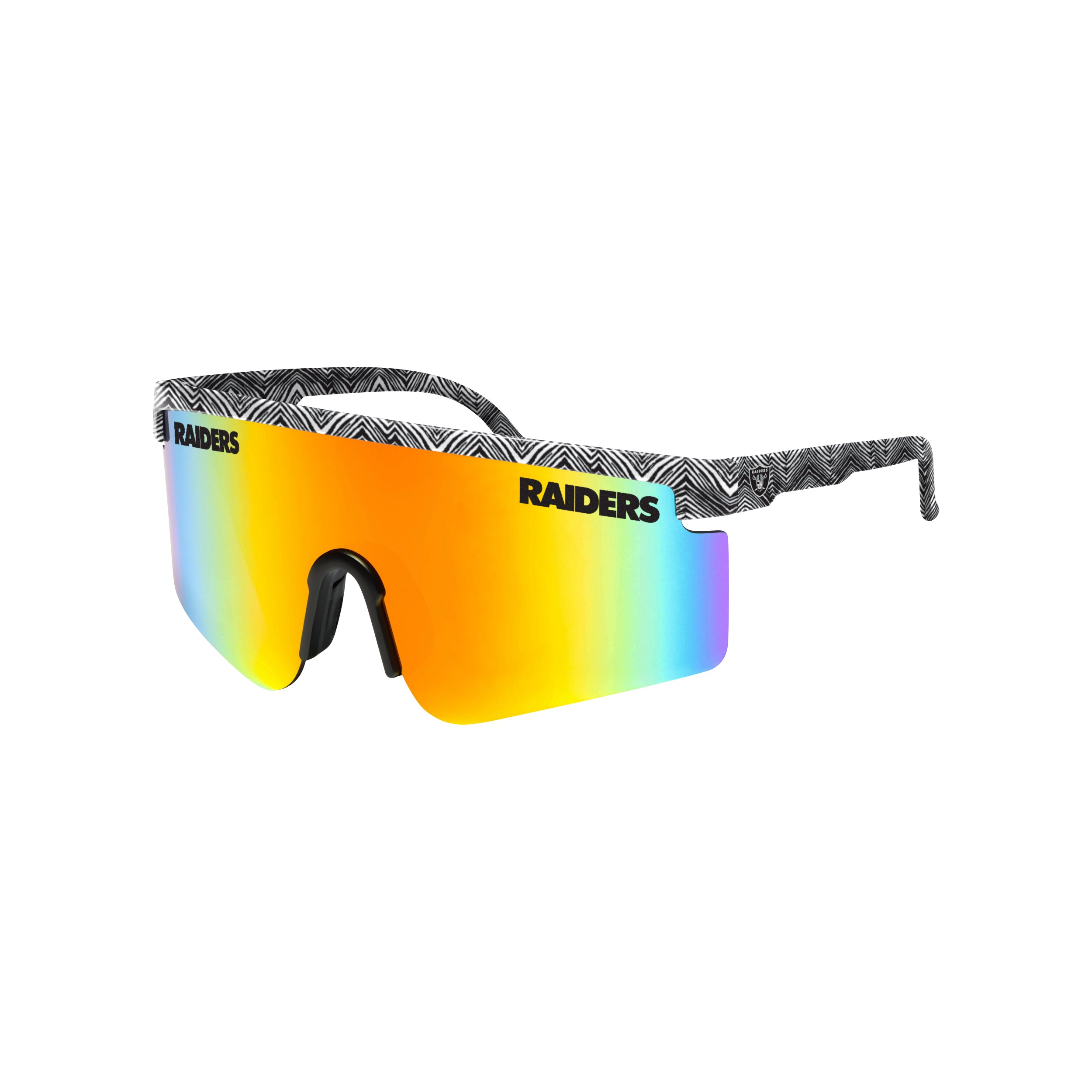 FOCO X Zubaz NFL Collab 90s Retro Swag Sunglasses, Las Vegas Raiders