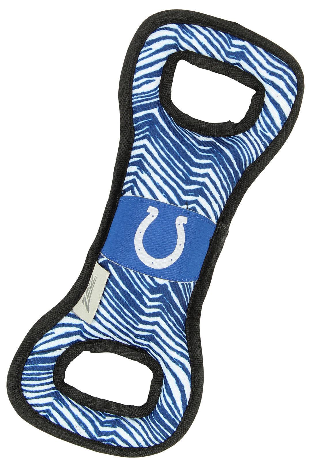 Zubaz X Pets First NFL Indianapolis Colts Team Logo Dog Tug Toy with Squeaker