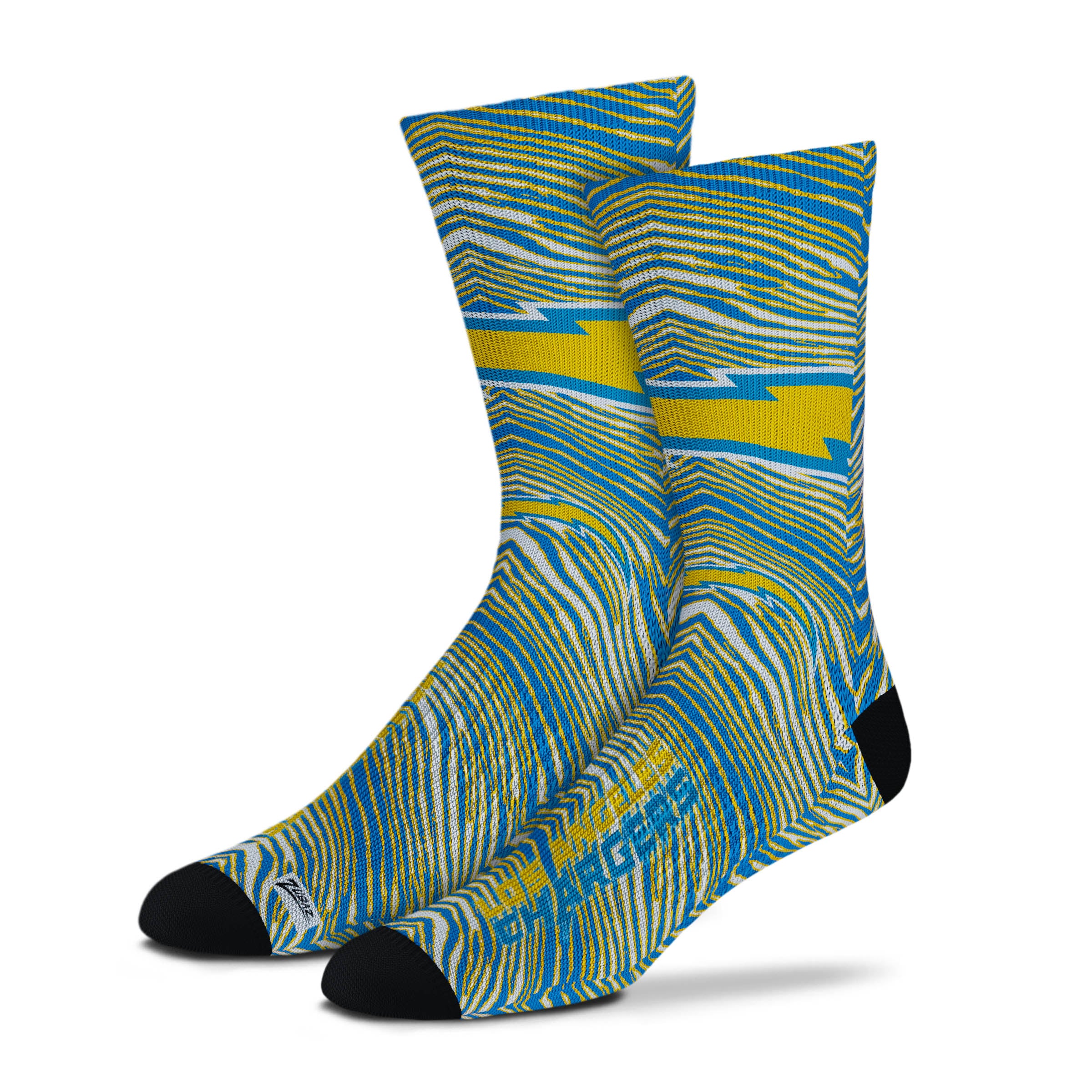 Zubaz By For Bare Feet NFL Zubified Adult and Youth Dress Socks, Los Angeles Chargers, One Size