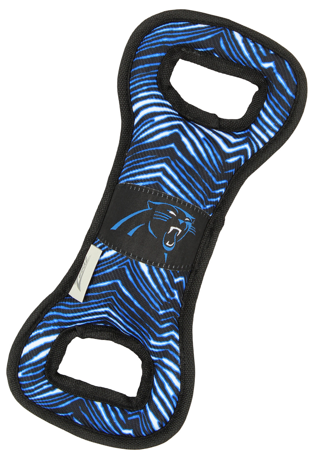 Zubaz X Pets First NFL Carolina Panthers Team Logo Dog Tug Toy with Squeaker