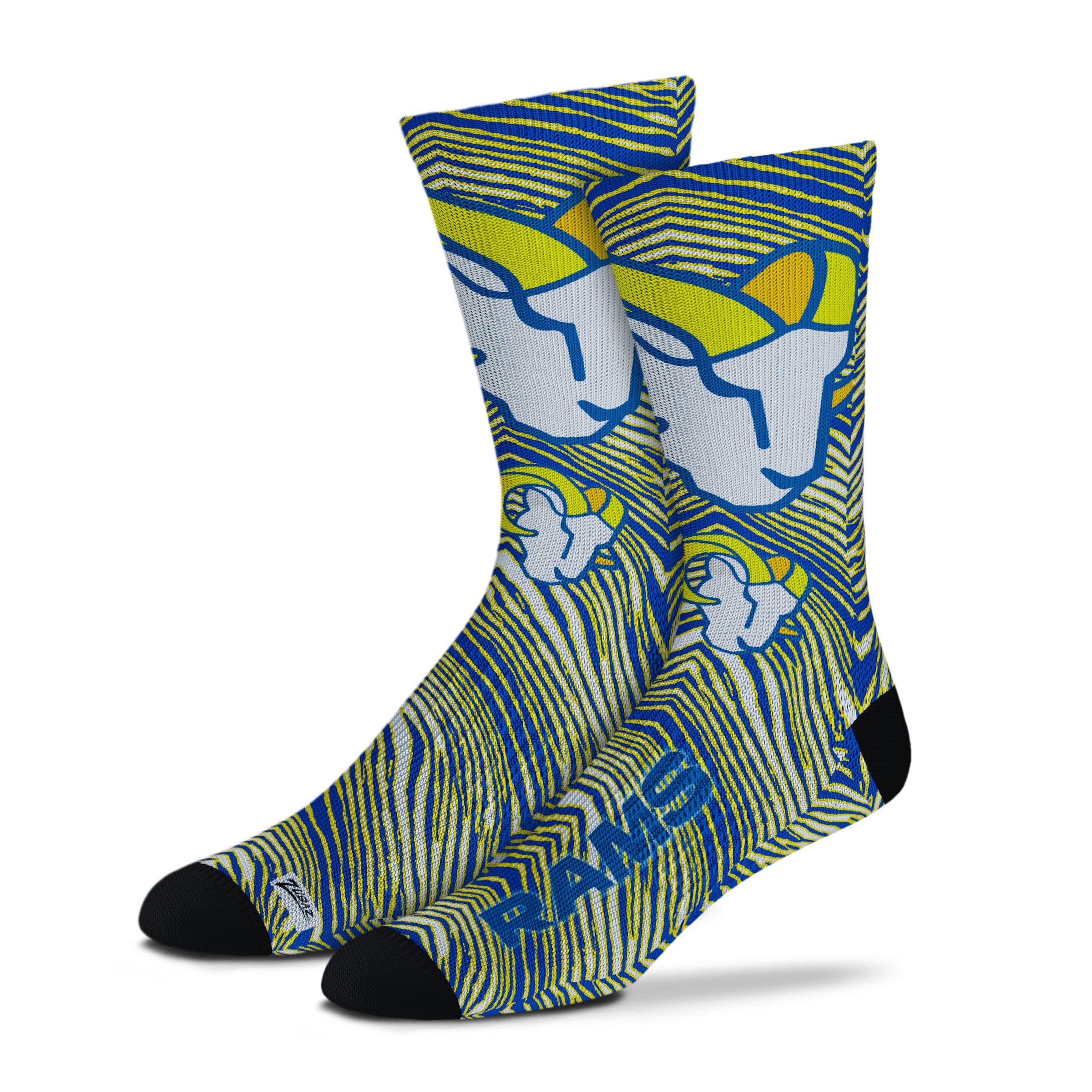 Zubaz By For Bare Feet NFL Zubified Adult and Youth Dress Socks, Los Angeles Rams, One Size