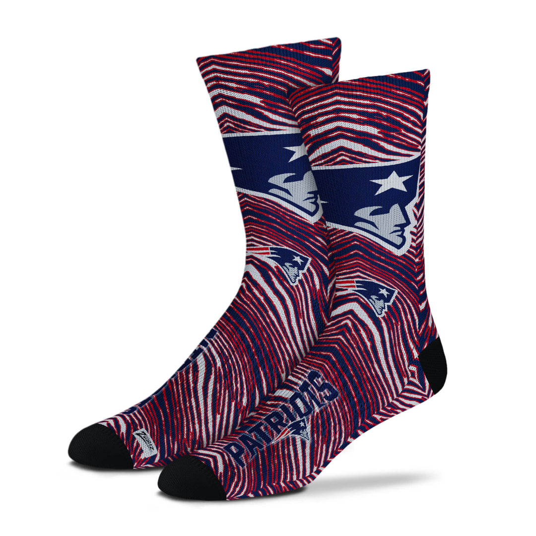 Zubaz By For Bare Feet NFL Zubified Adult and Youth Dress Socks, New England Patriots, Large