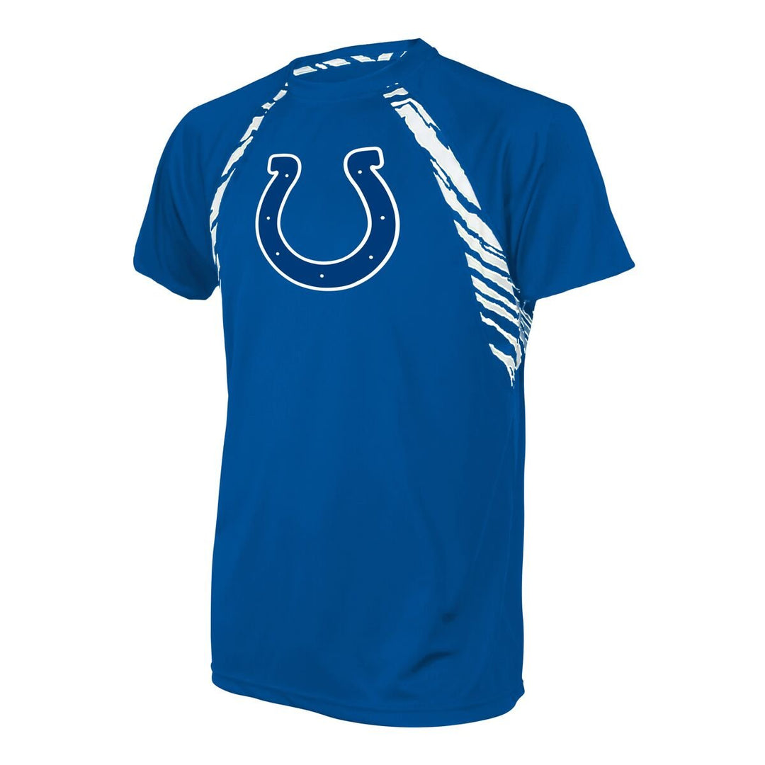 Zubaz NFL Indianapolis Colts Men's Short Sleeve Zebra Accent T-Shirt, Blue