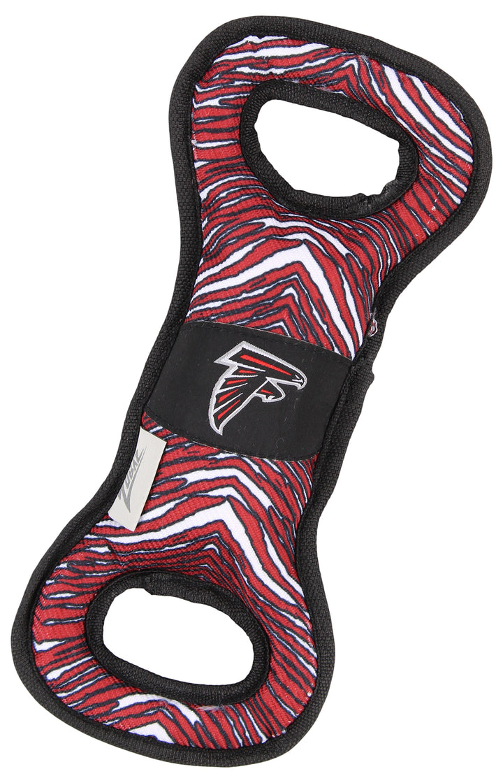 Zubaz X Pets First NFL Atlanta Falcons Team Logo Dog Tug Toy with Squeaker
