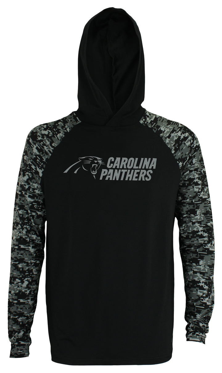 Zubaz Men's NFL Carolina Panthers Solid Body Digital Camo Hoodie