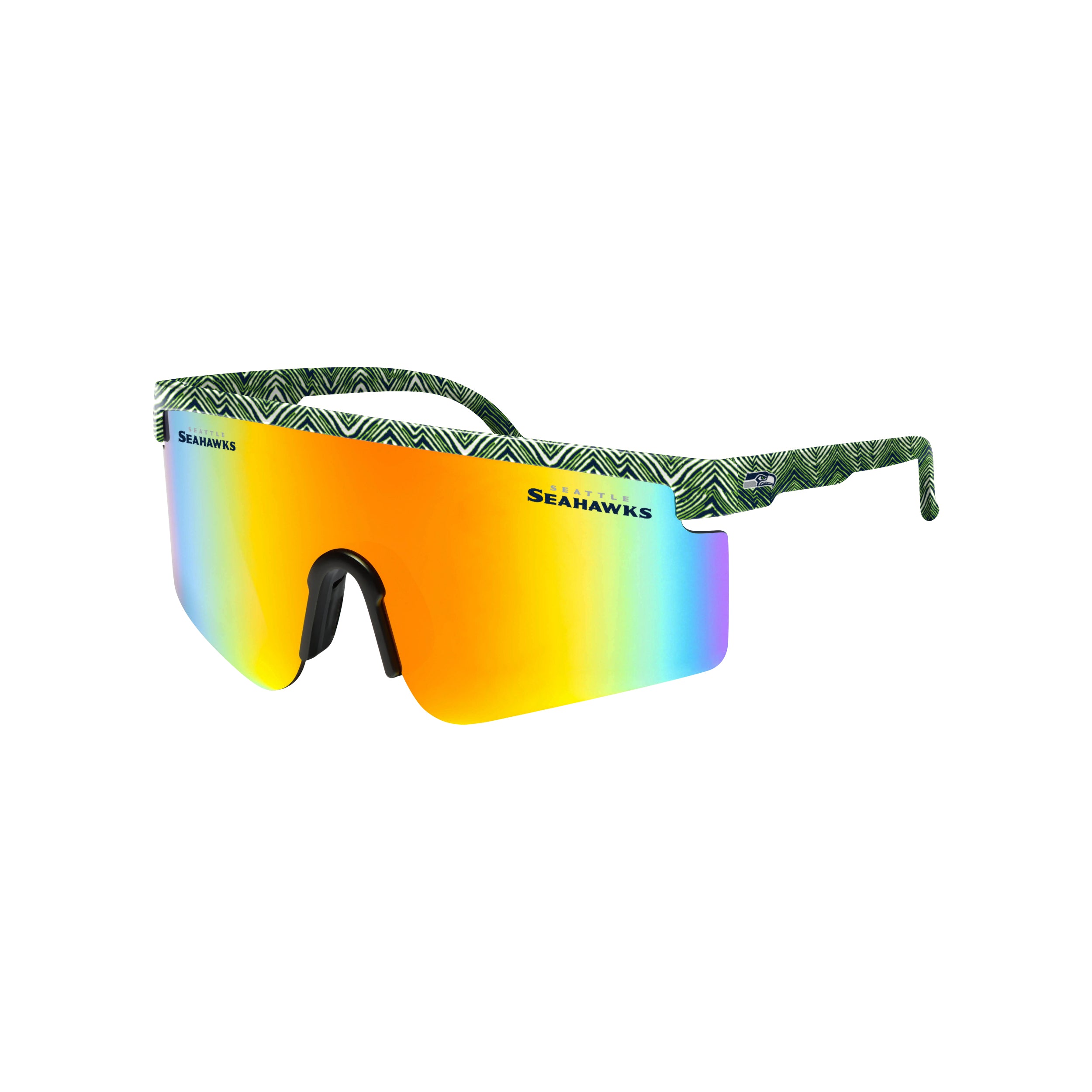 FOCO X Zubaz NFL Collab 90s Retro Swag Sunglasses, Seattle Seahawks