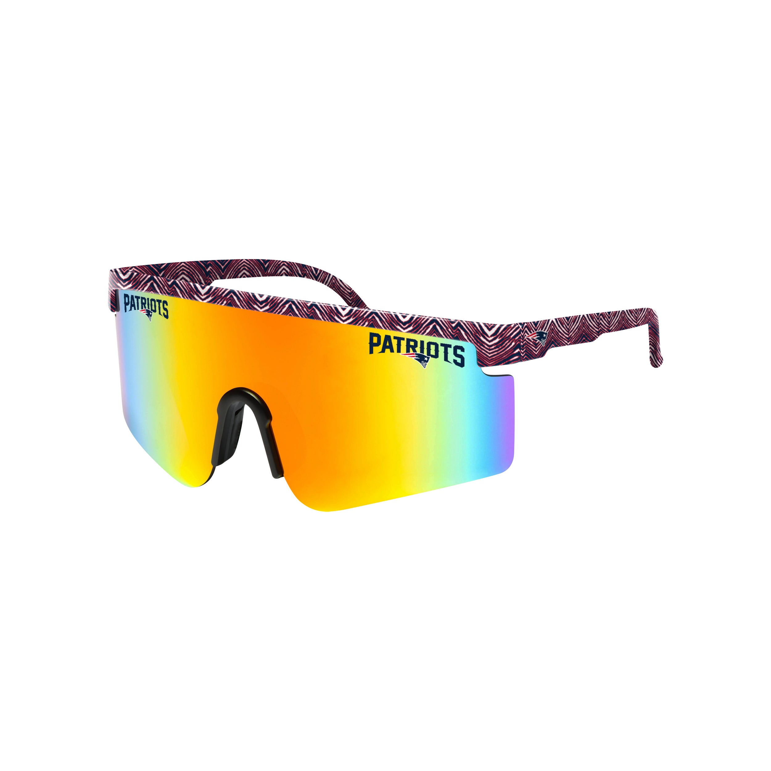 FOCO X Zubaz NFL Collab 90s Retro Swag Sunglasses, New England Patriots