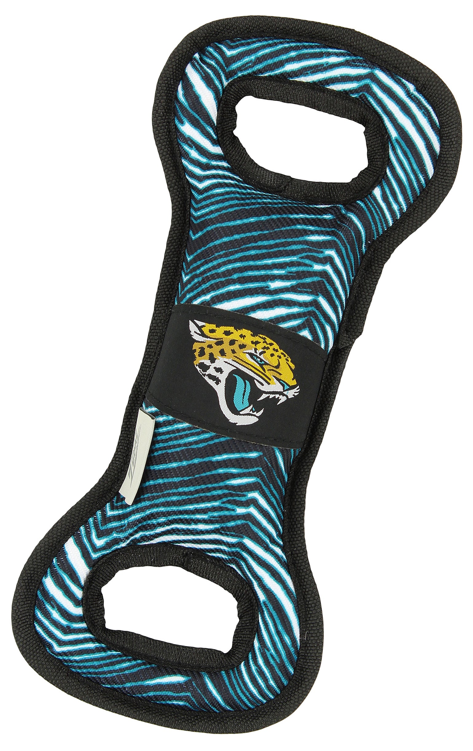 Zubaz X Pets First NFL Jacksonville Jaguars Team Logo Dog Tug Toy with Squeaker