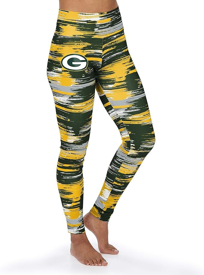 Zubaz NFL GREEN BAY PACKERS TEAM COLOR BRUSHED PAINT LEGGING XS