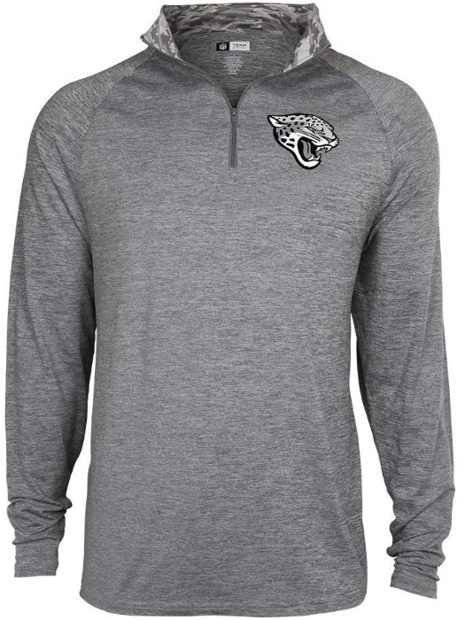 Zubaz NFL Football Men's Jacksonville Jaguars Tonal Gray Quarter Zip Sweatshirt