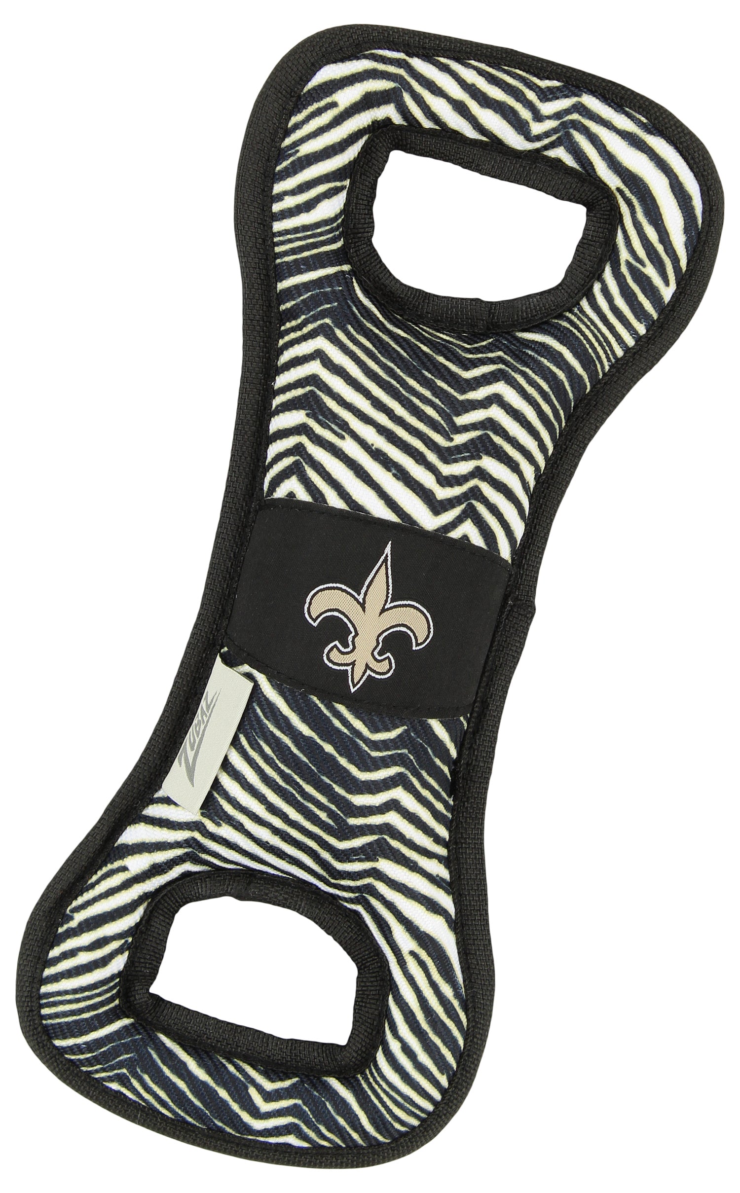 Zubaz X Pets First NFL New Orleans Saints Team Logo Dog Tug Toy with Squeaker