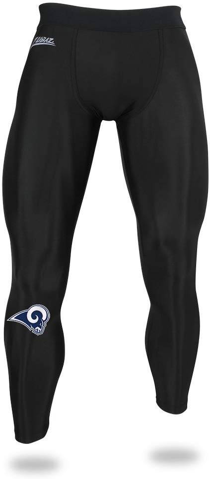 Zubaz NFL Men's Los Angeles Rams Active Performance Compression Black Leggings
