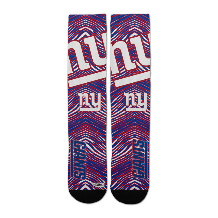 Zubaz By For Bare Feet NFL Zubified Adult and Youth Dress Socks, New York Giants, Large