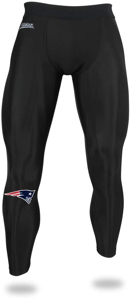 Zubaz NFL Men's New England Patriots Active Performance Compression Black Leggings