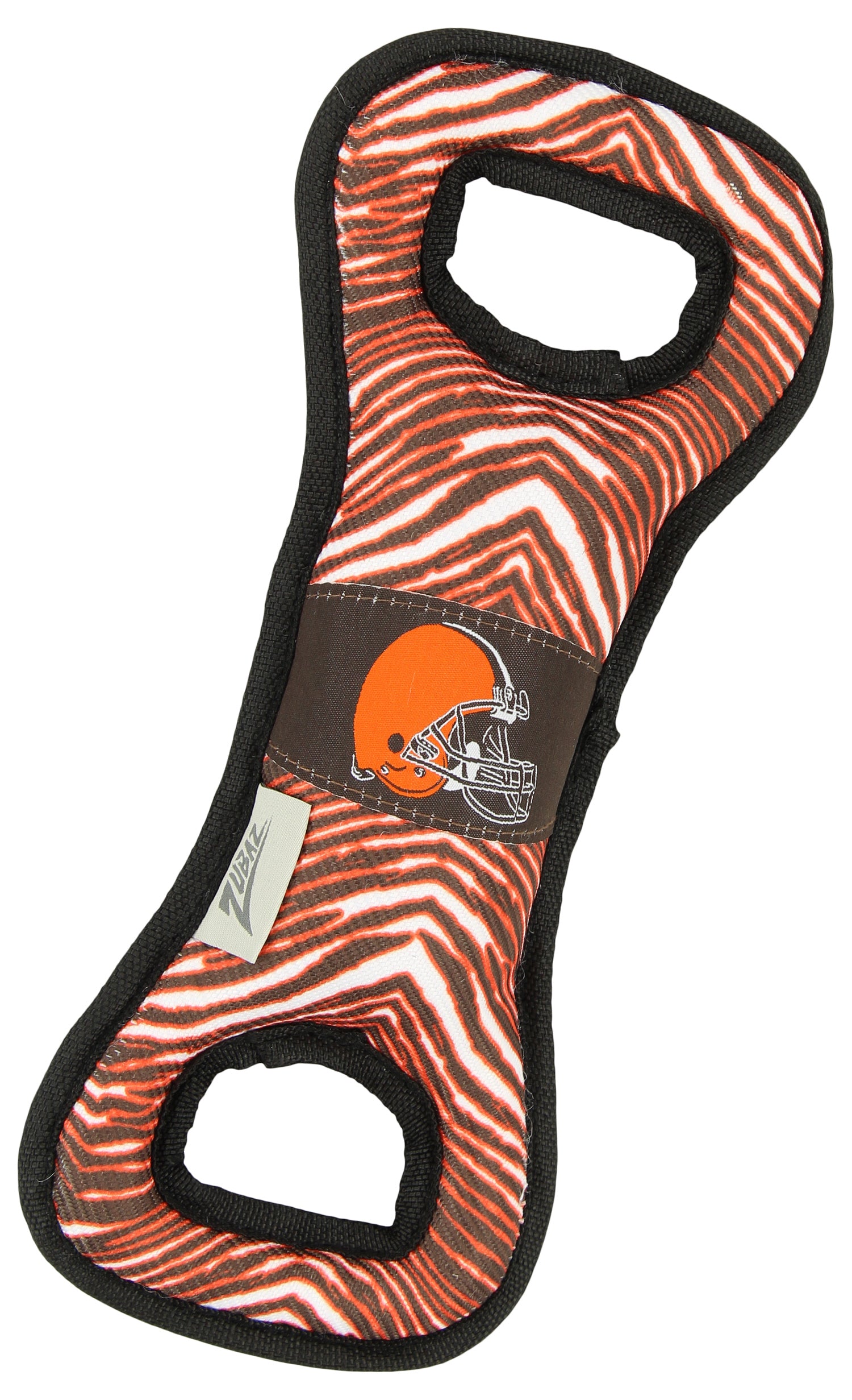 Zubaz X Pets First NFL Cleveland Browns Team Logo Dog Tug Toy with Squeaker