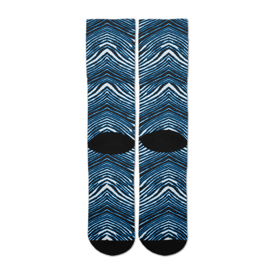 Zubaz By For Bare Feet NFL Zubified Adult and Youth Dress Socks, Carolina Panthers, Large