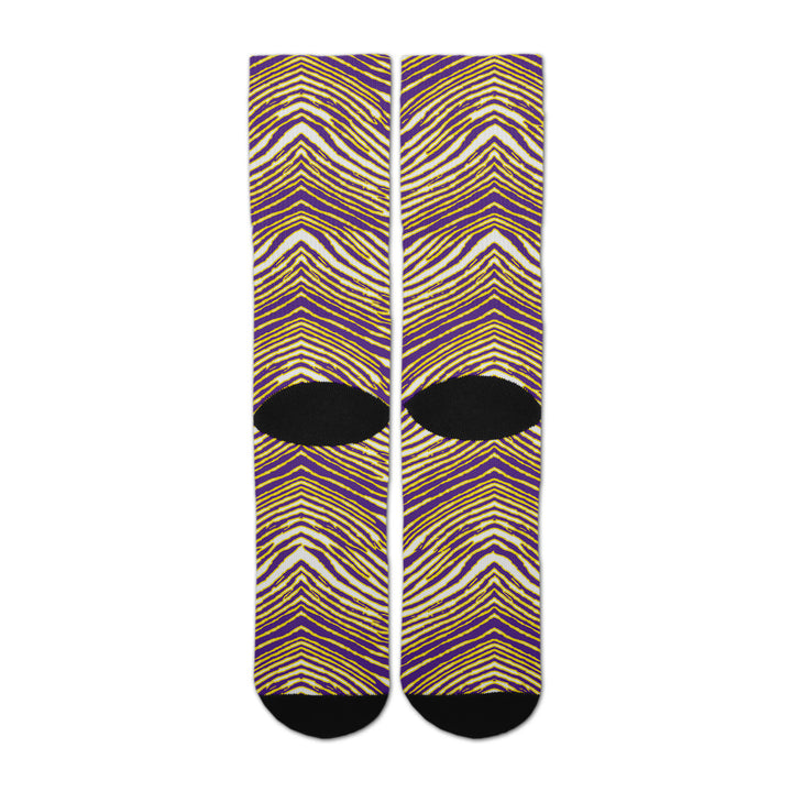 Zubaz By For Bare Feet NFL Zubified Adult and Youth Dress Socks, Minnesota Vikings, Large