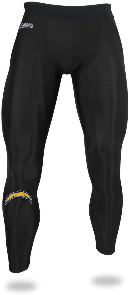 Zubaz NFL Men's Los Angeles Chargers Active Performance Compression Black Leggings