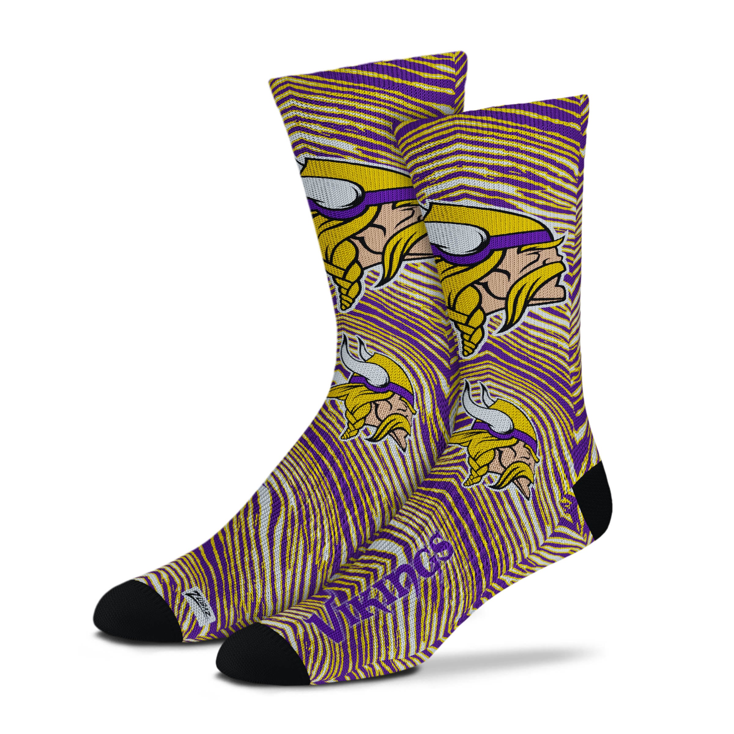 Zubaz By For Bare Feet NFL Zubified Adult and Youth Dress Socks, Minnesota Vikings, One Size